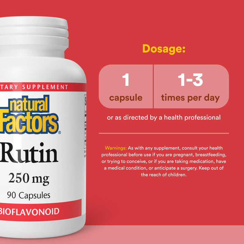 Natural Factors - Rutin 250mg, A Citrus Bioflavinoid, 90 Capsules