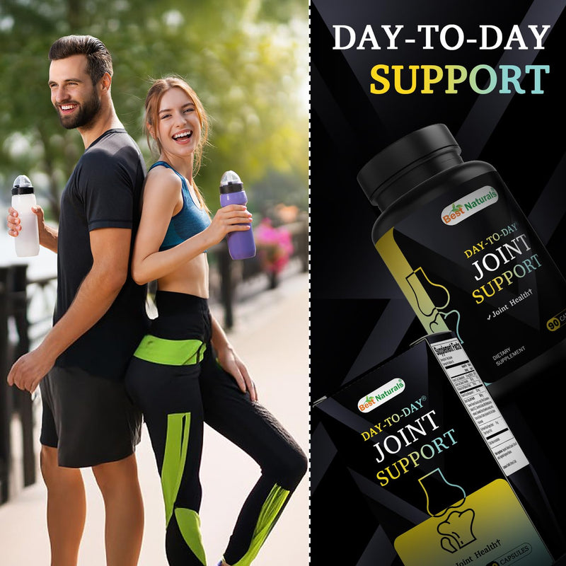 Best Naturals Day-to-Day Joint Support 90 Veg Capsules - Made with Vitmain D, K2, Calcium, Potassium, Turmeric, Glucosamine, Chondroitin, MSM