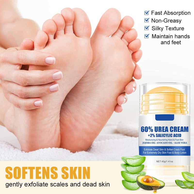 2pcs 60% Urea Hydrating and Anti-Cracking Foot Cream, 2025 Upgraded Moisturising and Relieves Cracking and Dryness Foot Cream for Dry Cracked Feet And Hands（aloe + peach） - BeesActive Australia