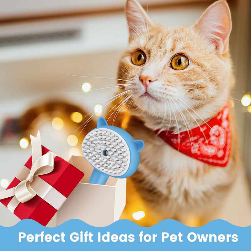 Cat Steam Brush, Cat Spray Brush for Shedding, Pet Steam Brush for Long & Short Haired Cats & Dogs, Spritz Defur Comb for Cats, Self-Cleaning Cat Hair Brush Removal Comb with Soft Bristles - BeesActive Australia