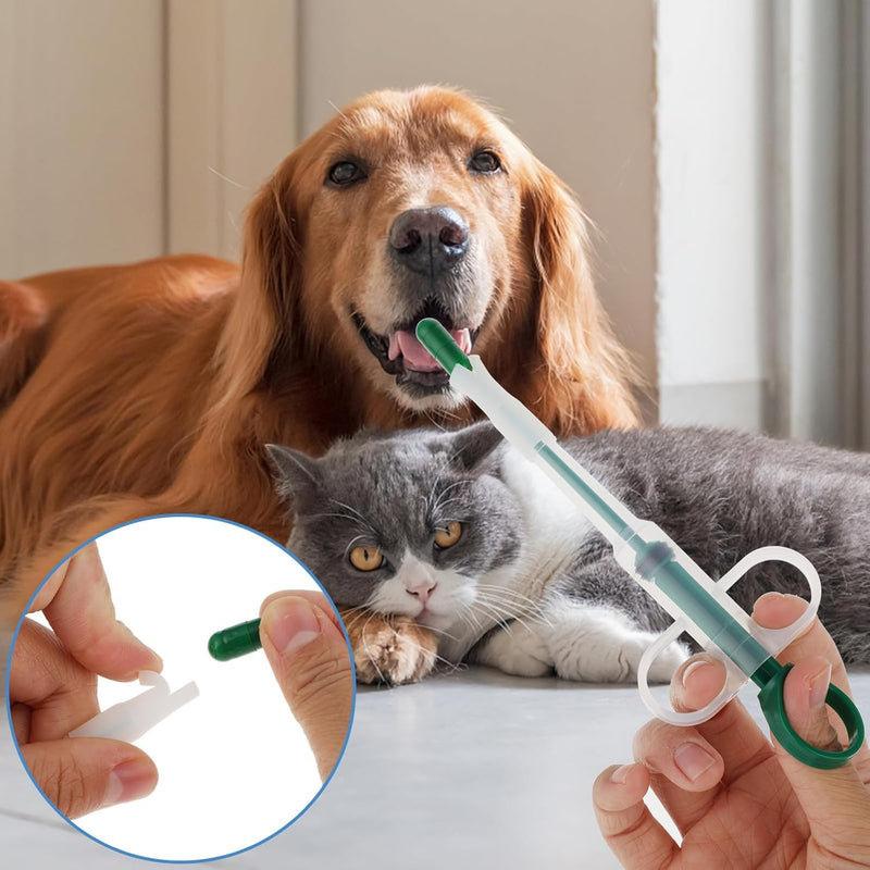 Tablet Dispenser for Cats, 2 Pieces Tablet Dispenser Cat Protects Teeth and Gums, Soft Tip, Suitable for Cats, Dogs and Small Animals, for Eating Accessories (Red, Green) - BeesActive Australia
