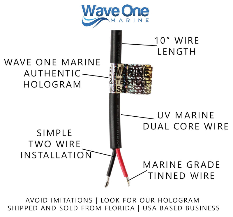 Wave One Marine Dual Color T-Top LED Light with Switch | Boat Courtesy Cockpit Helm Light | Waterproof Bar Housing | Stainless Hardware | IP68 (24" White & Blue) 24" White & Blue - BeesActive Australia