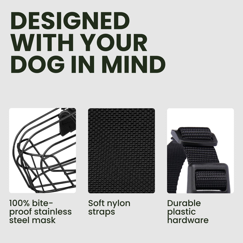 BRONZEDOG Pitbull Dog Muzzle Breathable Metal Basket for Large Dogs Amstaff Staffordshire Terrier Biting Chewing Barking Nylon (Pink, One Size) Pink - BeesActive Australia