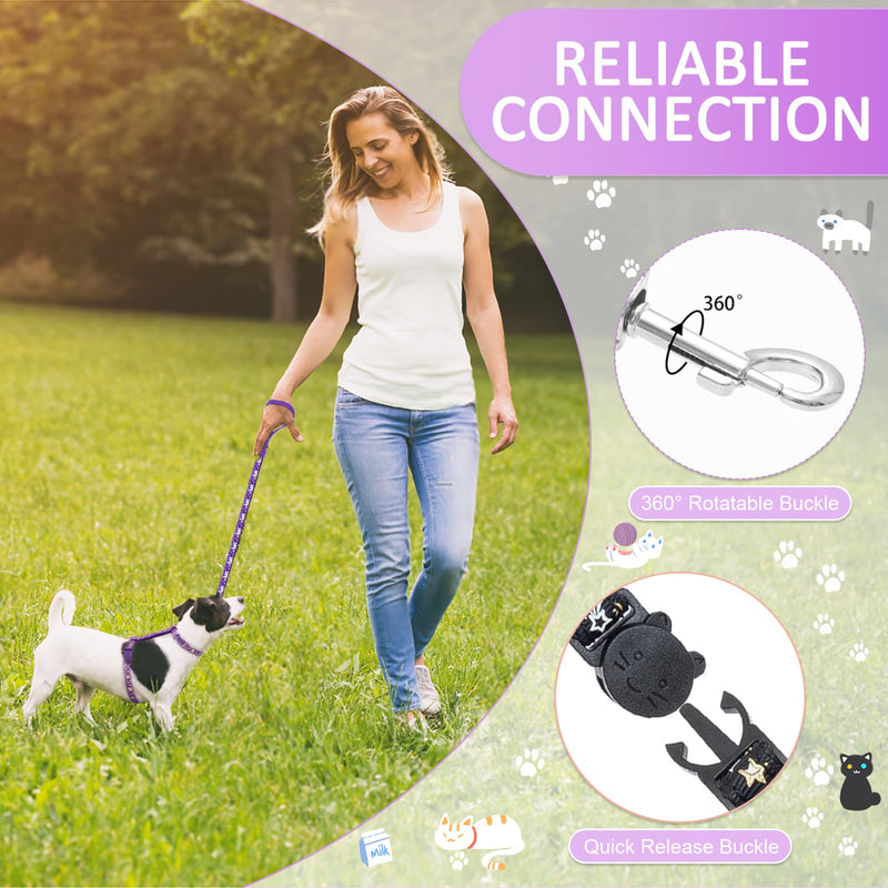 Pack of 2 cat harnesses with leash collar set, adjustable nylon harnesses cat leash with adjustable reflective strips for small cats, puppies, outdoor garden, walking, training, playing - BeesActive Australia