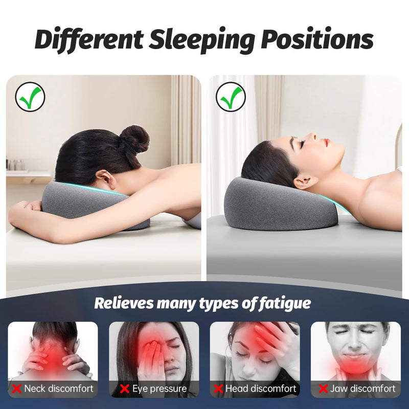 Face Down Pillows for Massage Table, Massage Headrest for Bed, Face Cradle for Spa, BBL Pillow After Surgery Post Eye Surgery Recovery & Vitrectomy Recovery Equipment Removable Cover Grey - BeesActive Australia