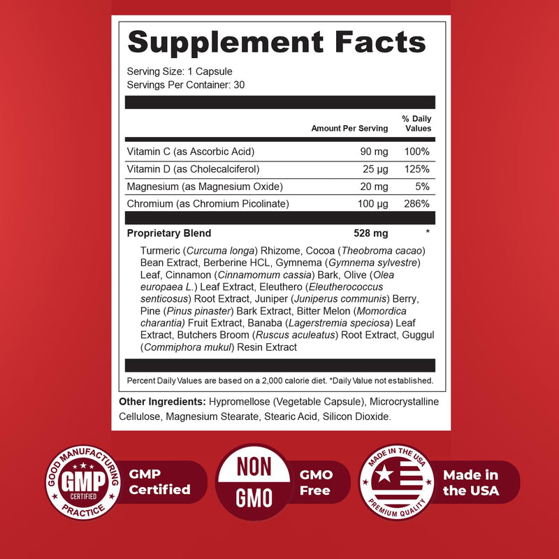 Orby GlycoSwitch – Natural Daily Wellness Supplement with Vitamin C, D3, Magnesium & Chromium – Non-GMO, GMP Certified, Made in USA – 30 Capsules, 2 Month Supply 30 Count (Pack of 2)