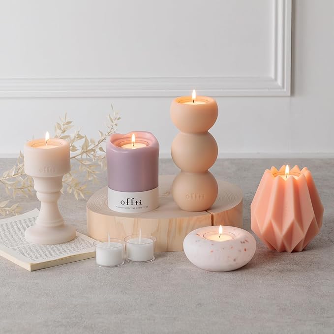[offti] Offty Melt-Resistant Candles Candle Stand "Ancient " (Ecl Beige) Aroma Cup Candles/Fruity Bouquet Scented Candle Holder 1 Pack - BeesActive Australia