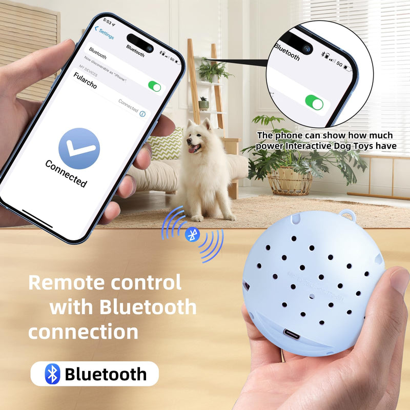 Interactive Dog Toys，Squeaky Dog Toy Support Bluetooth connection，Active Rolling Bouncing Dog Ball with Straps，Interactive Dog Toys for Boredom，Keep Them Busy Dog Toy Jumping Music Mode for Medium 5.51 inch Green - BeesActive Australia