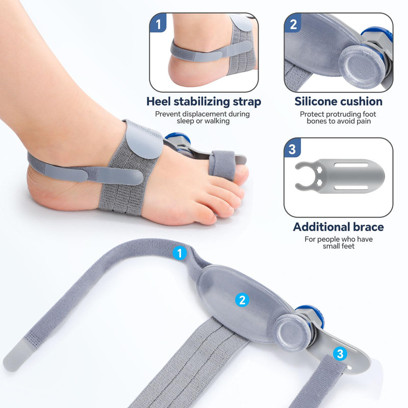Bunion Corrector for Women & Men – Single Toe Straightener with Adjustable Alignment Knob & Silicone Pad, Day & Night Use, Fits Left or Right Foot