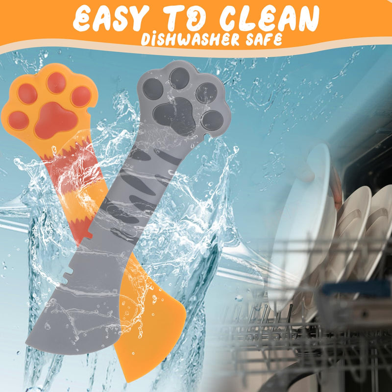 TIESOME 2 Pack Dog Cat Food Spoon, Cat Wet Food Spoon Mini Spatula for Pet Canned Food Cute Cat Paw Spoons for Wet And Dry Food Silicone Spatula Scoop Can Spoons for Animal Feeding - BeesActive Australia