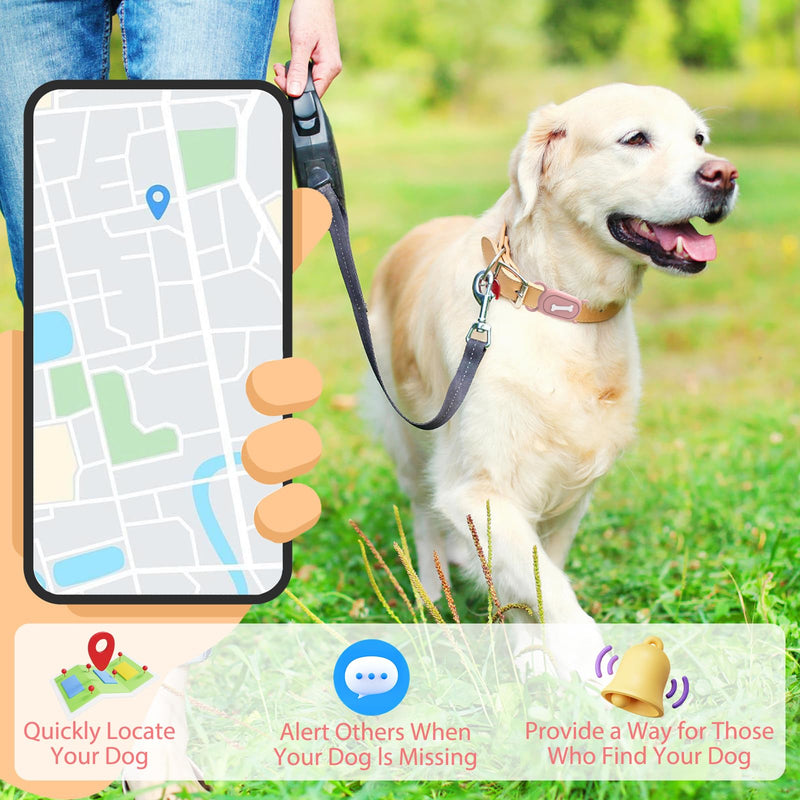 2PCS Cat GPS Tracker Collar Compatible with Samsung Galaxy Smarttag 2, GPS Cat Collar Smarttag 2 Case, Dog Tag Silicone Smart Tag 2 Case, Waterproof, for Children Dogs Cats (Bone Style) - BeesActive Australia