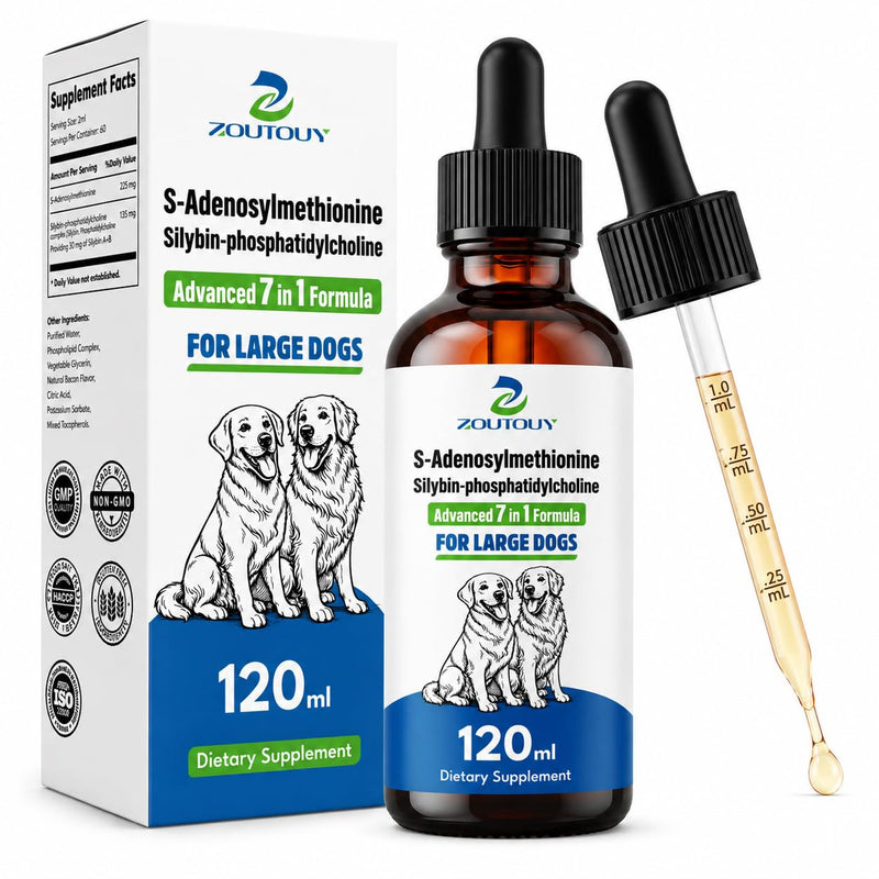 Same for Dogs Liquid Drops with Silybin, Milk Thistle, Choline, Artichoke, Dandelion & Curcumin, Dog Liver Support Supplement, Positive Mood & Daily Wellness Formula,Same for Dogs Liquid (120ml) 120ml