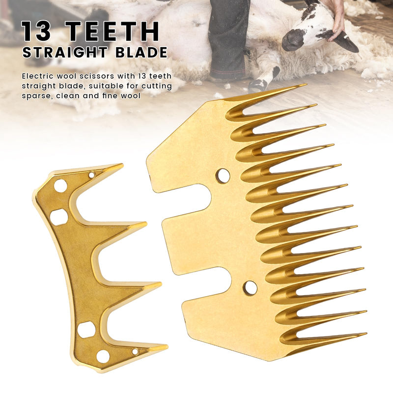 Sheep Shears Blades Sheep Clippers Replacement Blades for Electric Wool Comb Cutter Clipper Scissors Blade for Sheep Alpacas Goats and More (Straight 13-Tooth) Straight 13-tooth - BeesActive Australia