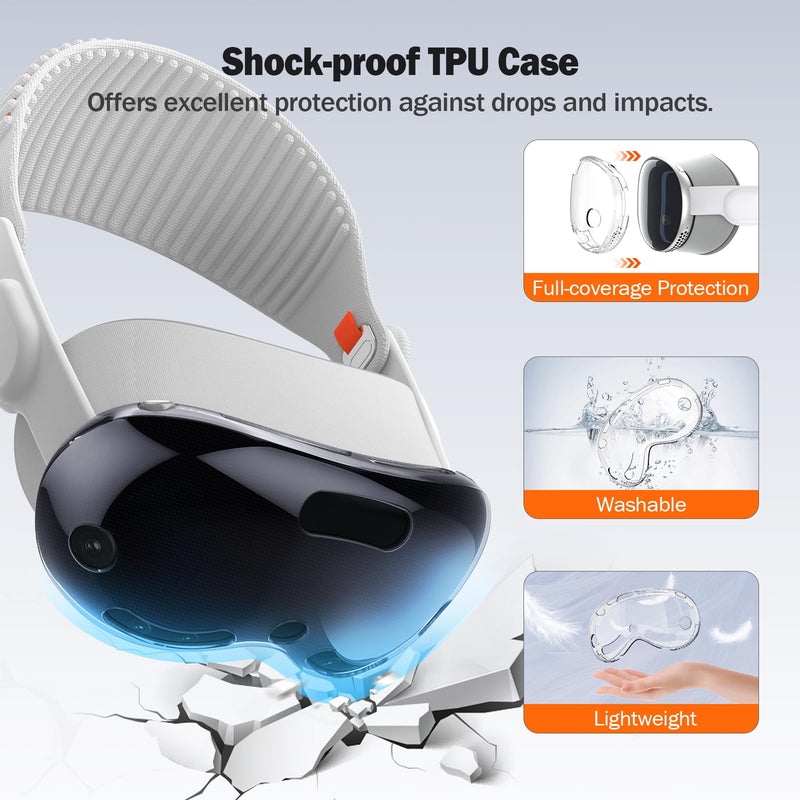TiMOVO Protective Case Compatible with Apple Vision Pro, TPU Protective Cover for Vision Pro VR Headset Accessories, AR Clear Case Protective Shockproof Bumpers MR Accessories, Clear - BeesActive Australia
