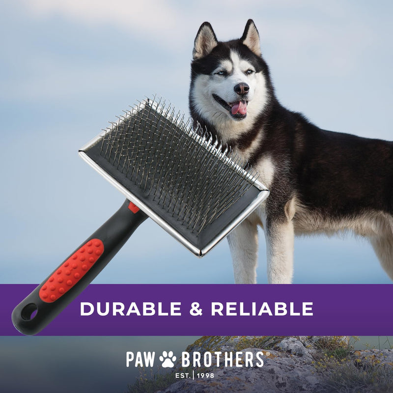 Paw Brothers Professional Grade Extra Long Slicker Brush - Ergonomic Handle, Removes Loose Undercoat and Tangles for Dogs Extra Long Hard Pin - BeesActive Australia