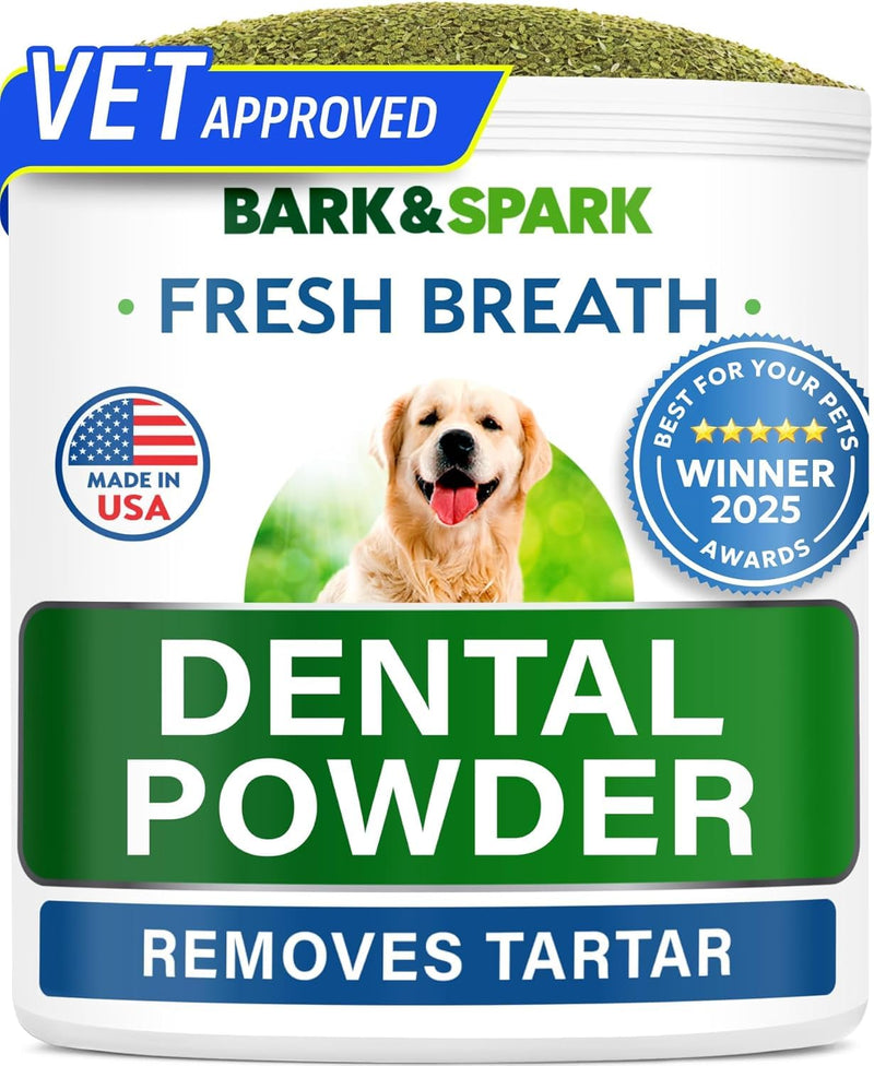 BARK&SPARK Dental Powder for Dogs - Natural Kelp Dental Powder - 30 Count Liver