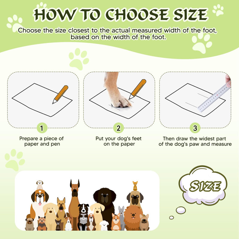 Dog Shoes, Dog Shoes for Medium Dogs, Anti Slip Dog Boots & Paw Protectors for Winter Snowy and Summer Hot Pavement, 4 Pack Dog Booties Waterproof for Medium Size Dogs with Green (Size 5) Size 5: 2.4''x2.8''(W*L) - BeesActive Australia
