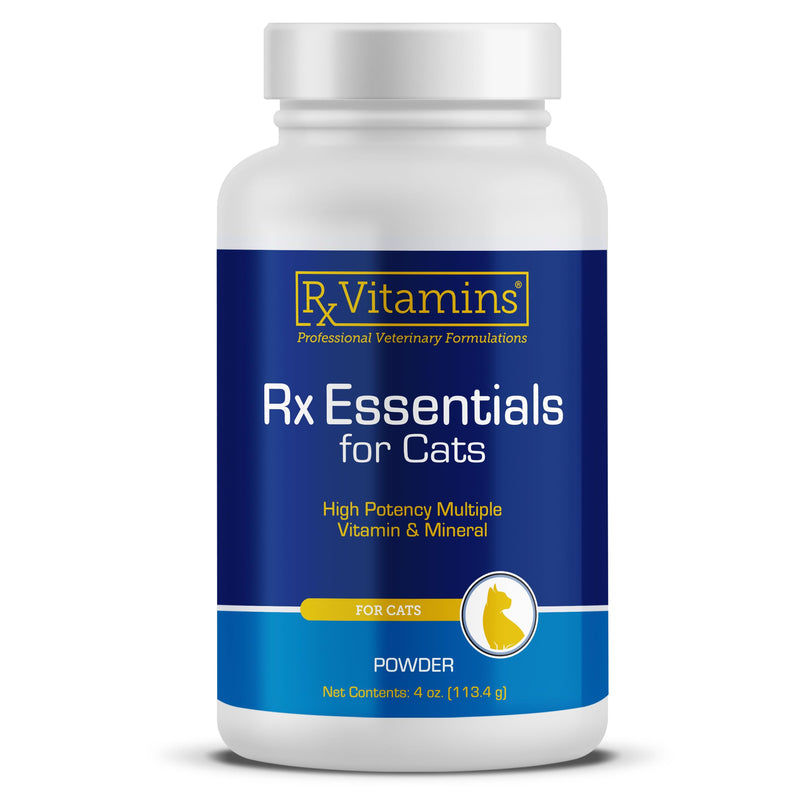 Rx Vitamins Essentials for Cats - Daily Immune Support and Overall Health - Featuring Taurine, Vitamin B12, & Milk Thistle - Cat Multivitamin and Multimineral Powder with Spirulina and Vitamin B - 4oz New Label