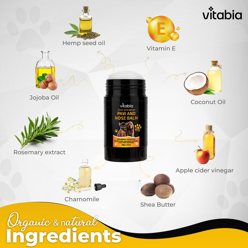 Dog Paw Balm Stick - Pets Skin Treatment With Shea Butter, Vitamin E, Organic Coconut Oil And Apple Cider Vinegar - Cat Acne, irritation and Itchy Dog Skin Relief With Nose Paw Balm for Dogs and Cat