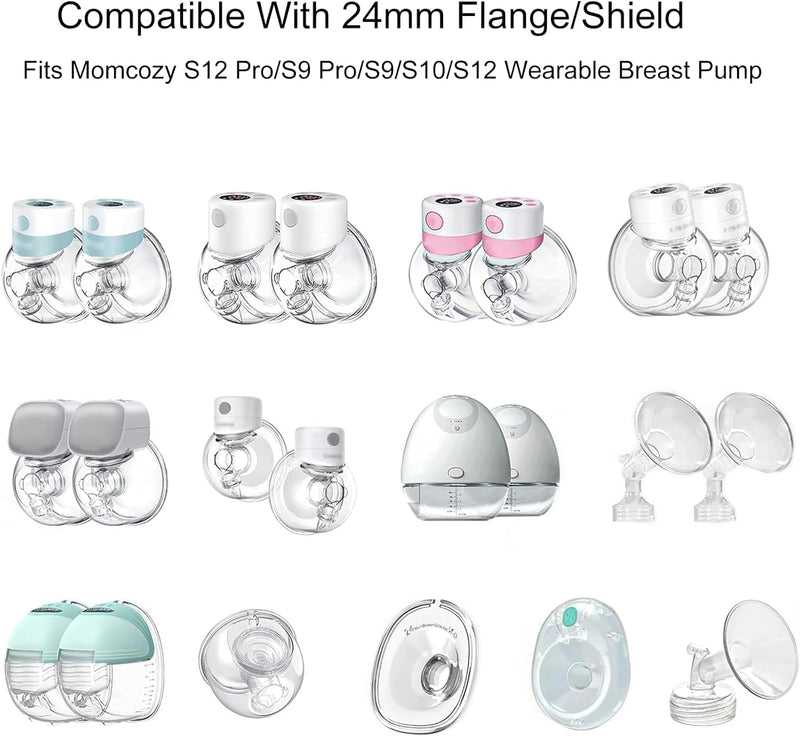 Flange Inserts 13/15/17/19/21mm 5pcs,Suitable for Medela,Spectra 24mm Shields/Flanges,Compatible with Momcozy S12 Pro/S9 Pro/S9/S12 Wearable Breast Pump,Reduce 24mm Tunnel Down to Correct Size 5size-flange insert - BeesActive Australia