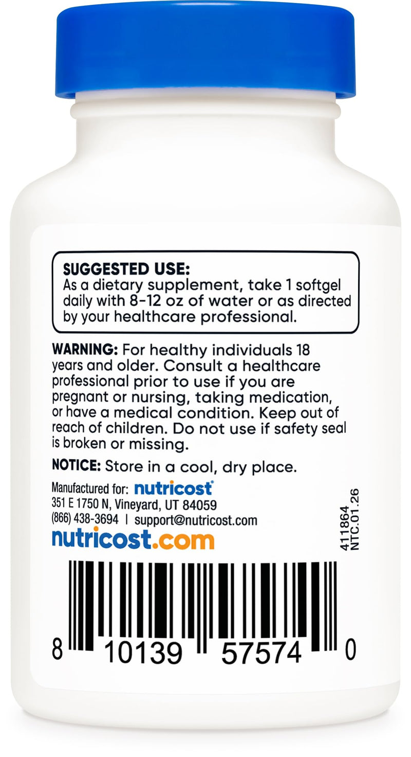 Nutricost Vitamin K2 MK-7 Supplement (100 mcg) 120 Softgels - GMO-Free 120 Count (Pack of 1)