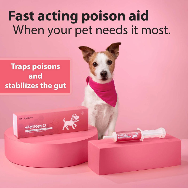 Activated Charcoal for Dogs & Cats Emergency Poisoning Aid Paste | Veterinary-Grade Digestive Aid for Toxin Binding, & Upset Stomach | Fast Acting Pet First Aid- Pets Up to 80 lb (60 ml)