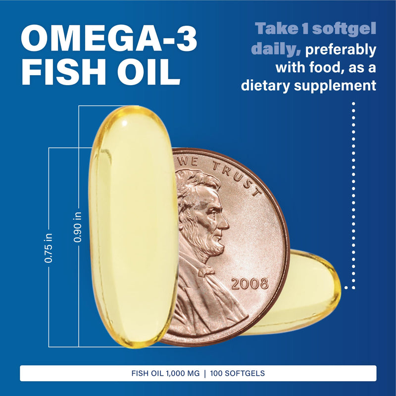 MAJOR Omega-3 Fish Oil - Fish Oil Supplement 1000mg - 100 Softgels (1-Pack) 100 Count (Pack of 1)