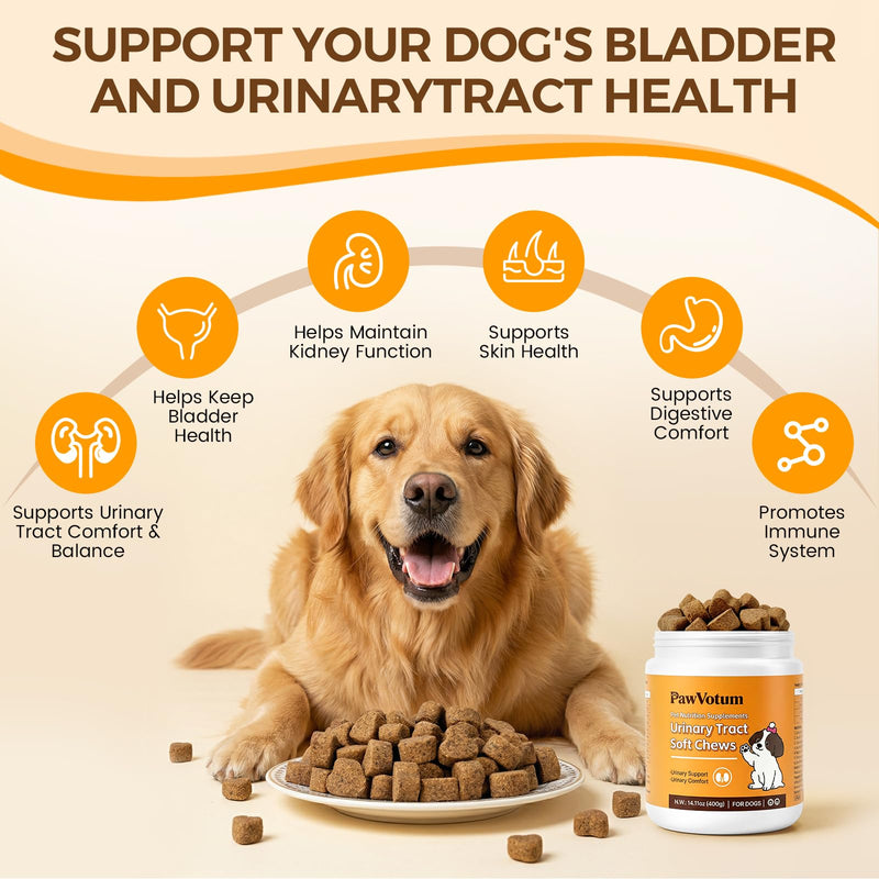 Dogs UTI Chews, Anti Yeast Supplements for Dogs, Support Bladder Control, Maintains Urinary System Health and Immune System Function, Contains cranberry, Yeast Extract and Vitamins, 200 Count