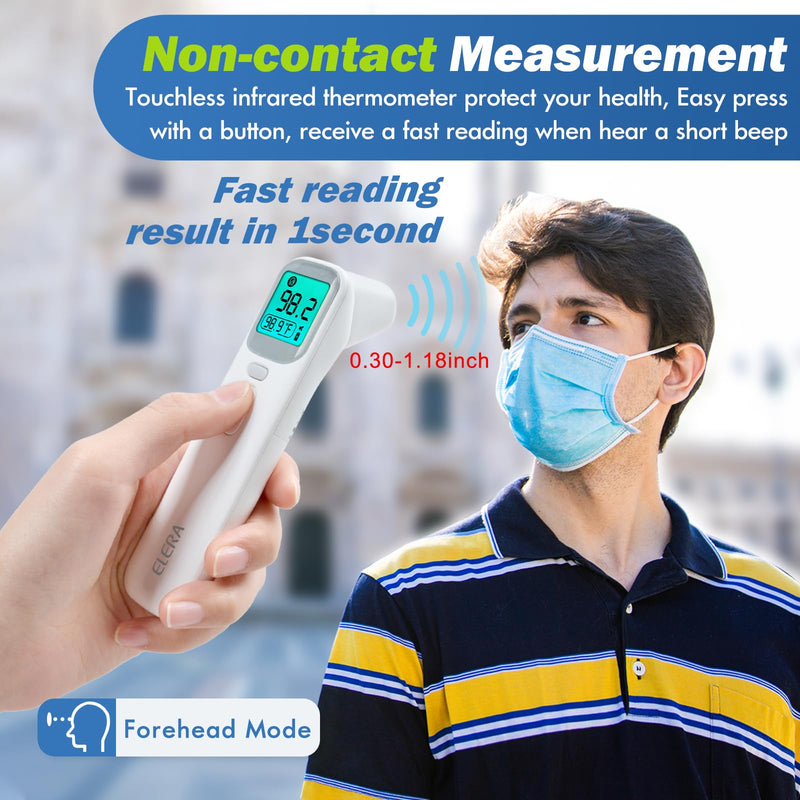 Elera Ear Thermometer for Kids, Baby Thermometer with Forehead and Ear Mode for Adults, Infant, Kids and Toddler, Touchless and 1 Second Reading with Fever Alarm and Mute Function, LCD - BeesActive Australia