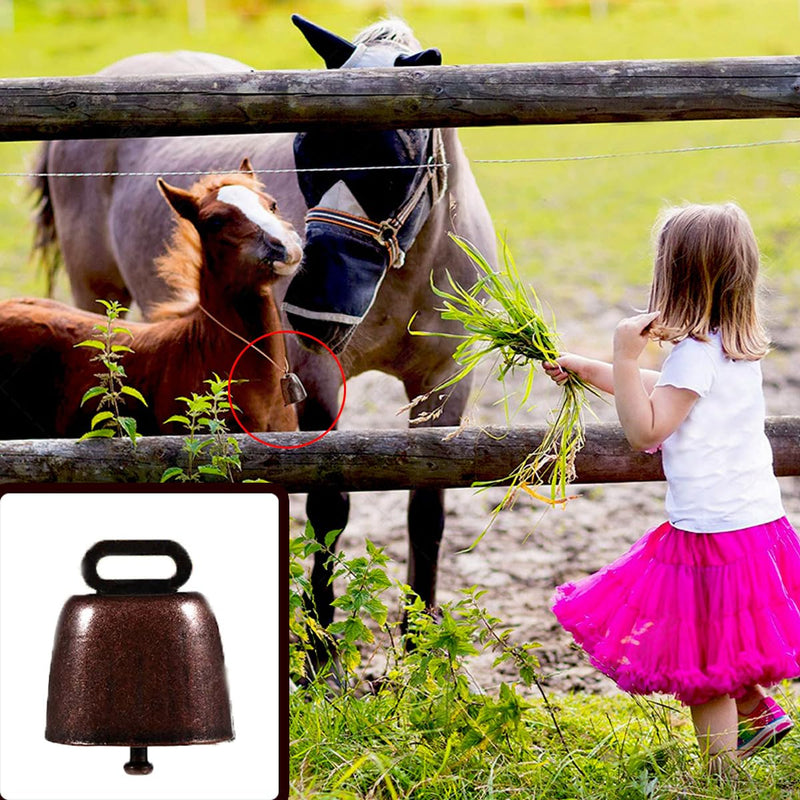6 Pack Small Brass Bell,Cow Horse Sheep Grazing Copper Bells,Cattle Farm Animal Loud Bronze Bell,Pet Anti-Theft Accessories Bell - BeesActive Australia