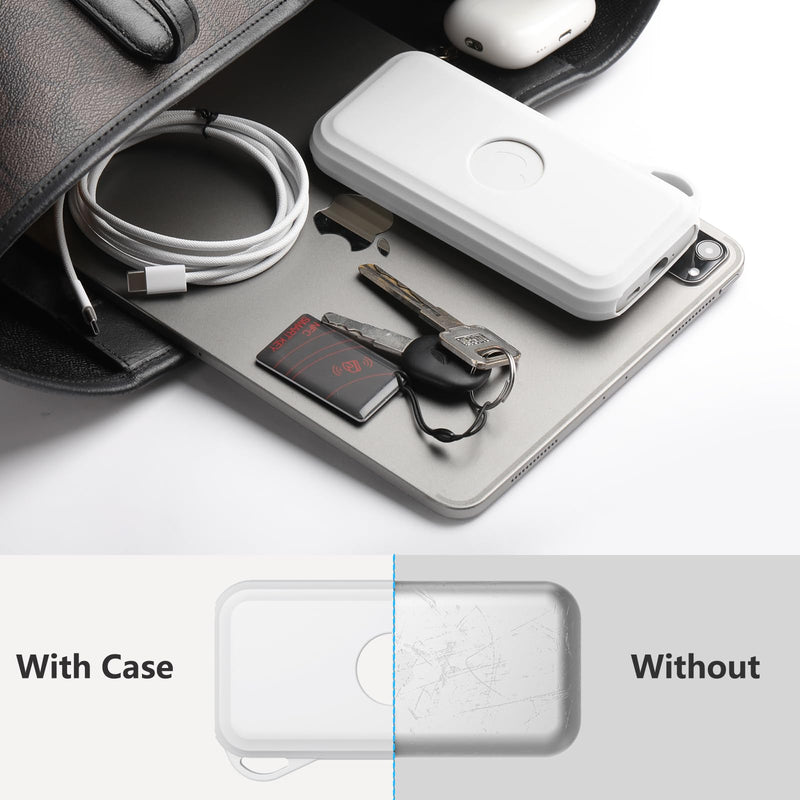 Comvin Battery Case for Apple Vision Pro Accessories, Anti-Scratch Soft Silicone Battery Protective Cover with Keychain and Lanyard Strap, Portable Battery holder for Travle Outdoor White - BeesActive Australia