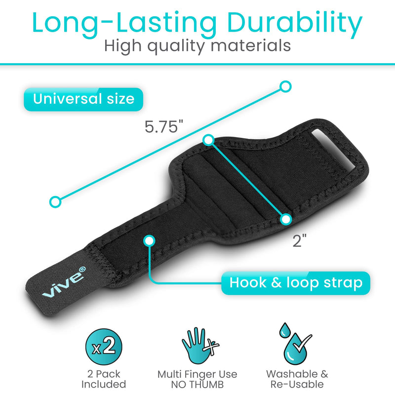 Vive Buddy Tape Finger Splint (2 PCS) - Buddy Tape Alternative Brace for Broken & Sprained Fingers - Support Guard Wrap for Knuckles, Middle, Index, Ring, Pinky, Joint Pain - Sleeve for Injury - BeesActive Australia