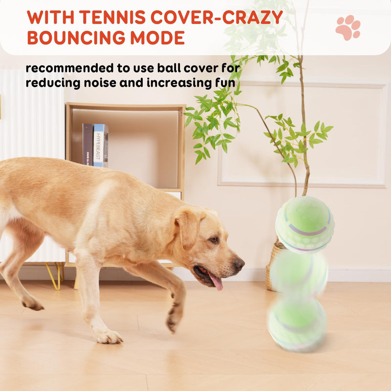 Interactive Dog Toys Dog Ball for Small & Medium Dogs, Durable Dog Toys for Aggressive Chewers, Automatic Rolling Dog Balls with Silicone Cover(Diameter 3.15 inches) - BeesActive Australia