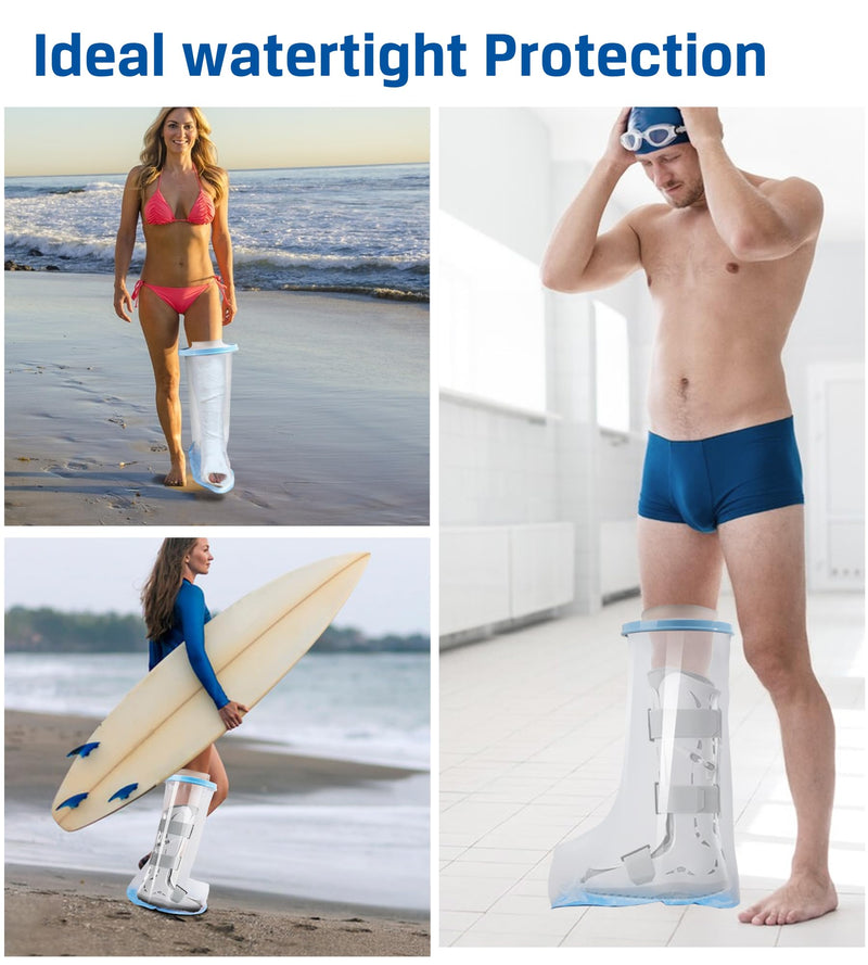 Blueash Waterproof Extra Wide Leg Cast Cover for Shower Adult, Reusable Extra Large Leg Shower Casts Cover with Non-Slip Bottom for Adults Large Casts Surgery Shower Boots - BeesActive Australia