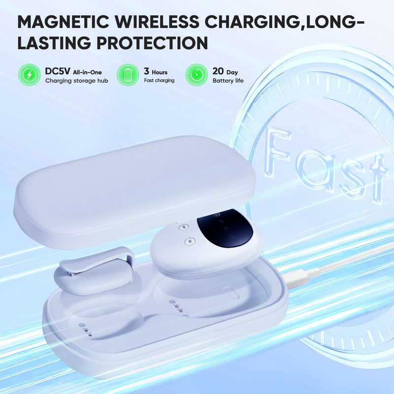 Bed Wetting Alarm for Boys and Girls - Wireless Pee Alarm with Magnetic Sensor, Sound Mode, and Strong Vibration for Kids, Adults, Elderly White