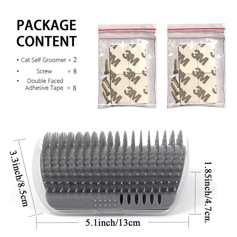 Kingtree Cat Corner Scratcher Self Groomer with Catnip, 2 Pack Softer Cat Face Scratchers Wall Corner Grooming Massage Combs for Long & Short Fur Cats Gray - BeesActive Australia