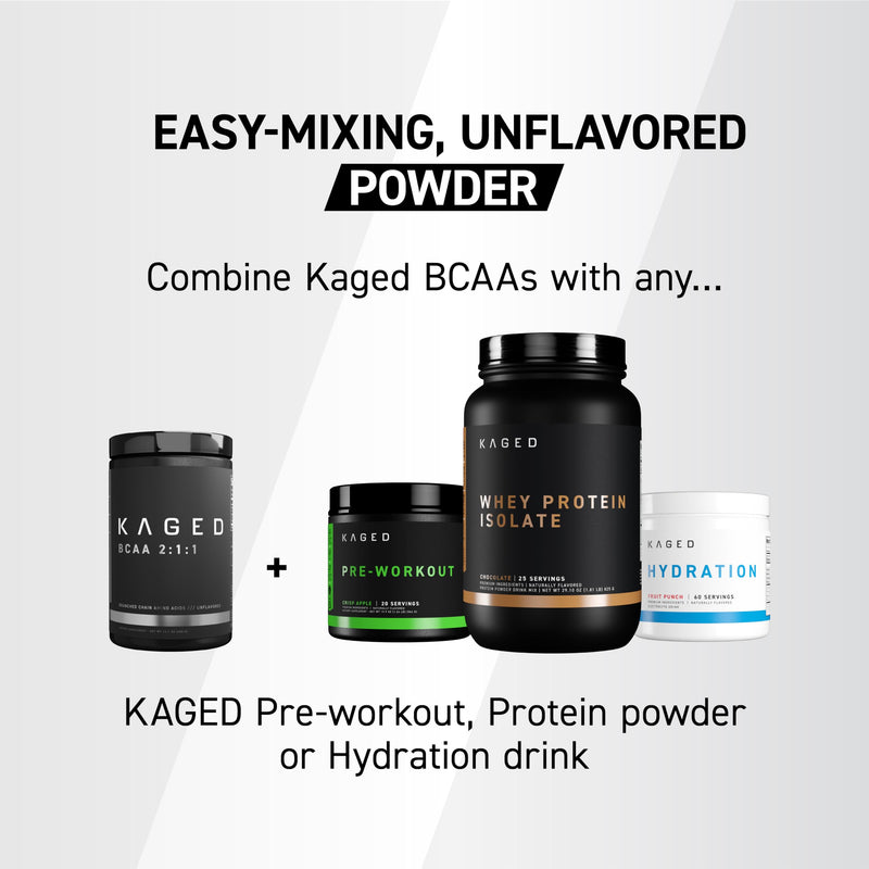 BCAA Powder, Kaged BCAAs Amino Acids, Fermented, Plant Based & Vegan Friendly Branched Chain Amino Acid, 5g BCAA Unflavored, Amino Acid Supplements for Men, 72 Servings