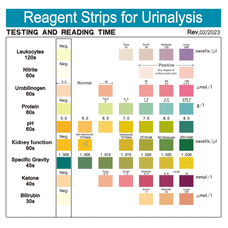 URS 9-in-1 Urine Test Strips 9 Parameters Testing UTI, Protein/Leukocytes/Nitrite/pH, 100 CT - BeesActive Australia
