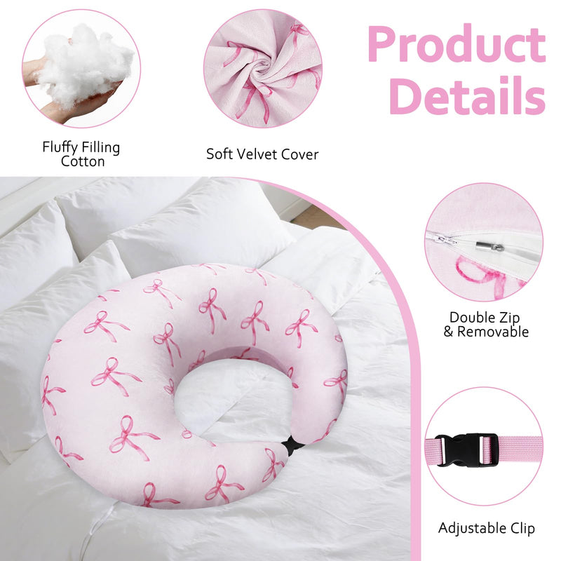 Crafting Pillow for Crocheting, Crochet Pillow for Lap Support, 12 Fun Print Styles, Ergonomic Arm Support, For Bed, Floor, Chair Comfort, Pain Relief and Fatigue for Gaming and Woking (Bow Tie) Bow Tie - BeesActive Australia