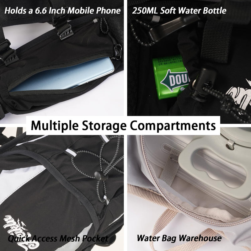 Hydration Backpack,Lightweight Water Backpack with 2L Water Bladder Running Hydration Vest Backpack for Hiking Running Cycling Hiking Black