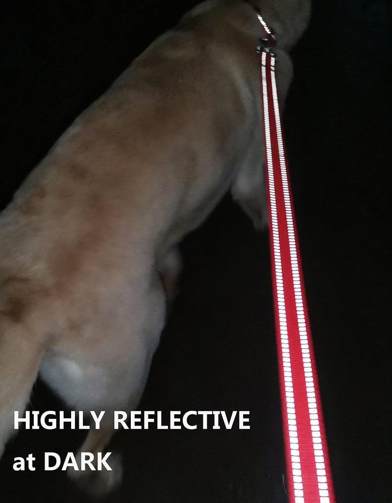 6FT Reflective Dog Leash for Large&Medium and Small Dogs, Strong and Durable Nylon Leashes for Walking and Training, 6 Foot Dog Leash with D Ring for Puppy (Pink, 5/8 inch x 6FT) PINK - BeesActive Australia