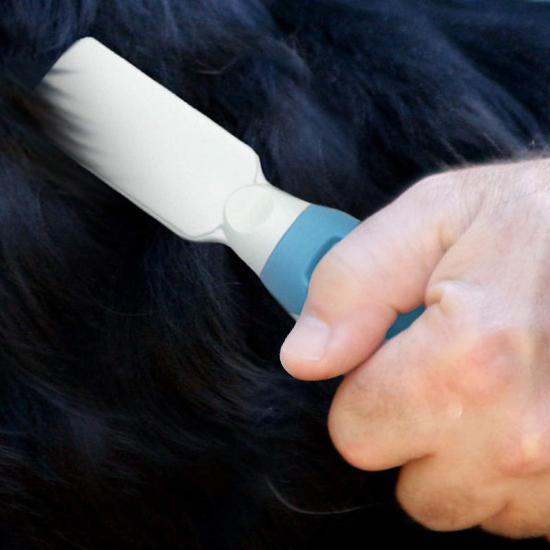 Pets First Professional Pet Mat Remover - Dematting Tool for Grooming Cats & Dogs - Removes Matted Fur, Tangles, Knots, Loose Hair & Dirt - Stainless Steel, Gentle Teeth, Soft Comfort Grip Handle,Blue - BeesActive Australia