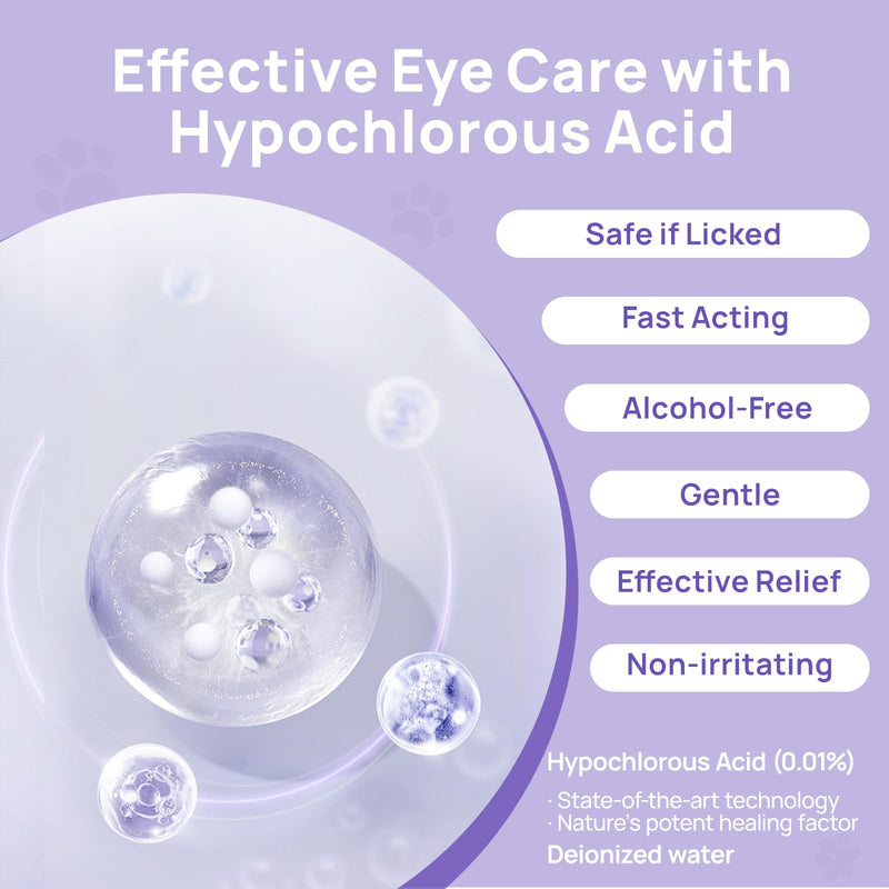 HICC PET Dog Eye Rinse for Dogs and Cats, Gentle Dog Eye Wash, Cleans Tear Stains & Debris, Supports Routine Eye Care for Pets, 150ml
