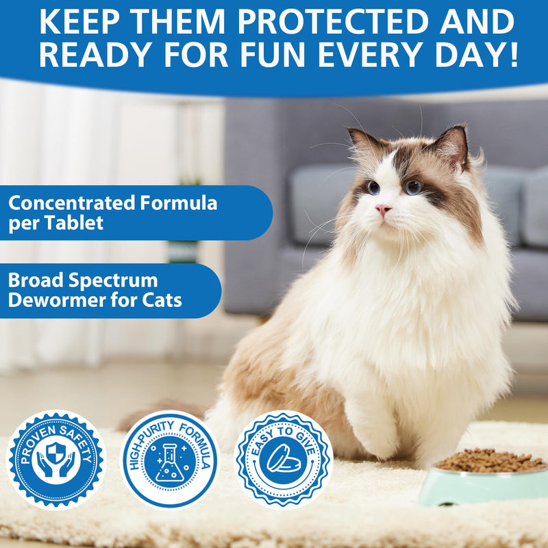Cats & Kittens Broad-Spectrum Dewormer, 50 Tablets, for Tapeworms, Hookworms & Roundworms