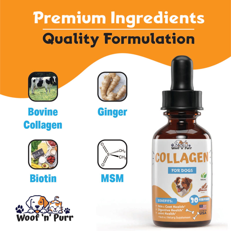 Collagen for Dogs - Liquid Collagen for Dogs - Skin and Coat Supplement for Dogs - Dog Liquid Collagen - Dog Collagen - Dog Collagen Drops - Collagen Dog - Collagen Dogs - 1 fl oz - PawsPlanet Australia