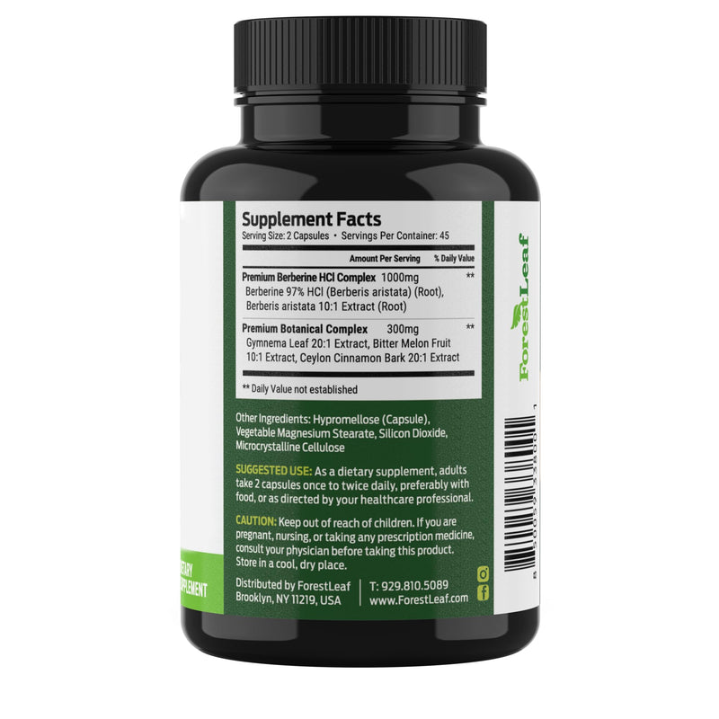 Berberine Supplement 1300mg per Serving- 97% Tested Ultra High Potency Berberine HCl with Ceylon Cinnamon, Bitter Melon & Gymnema, 10:1 Extract Berberis Supplements, Weight Management, 90 Veggie Caps 90 Count (Pack of 1)