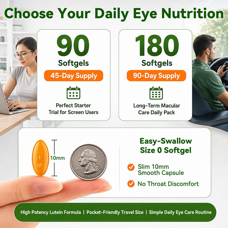 Lutein 40mg & Zeaxanthin 8mg Eye Health for Men and Women,90 Softgels