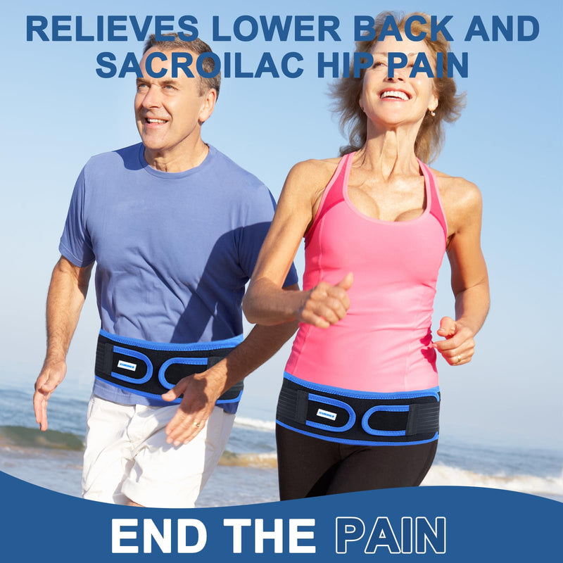 Sacroiliac SI Joint Hip Belt with 360°Anti-Slip Strips for Men and Women Adjustable Pelvic Support and Lower Back Brace Belt for Sciatica,Pelvis,Lumbar & Nerve Pain Si Joint(Plus) Plus (Hip Size 44"- 54")