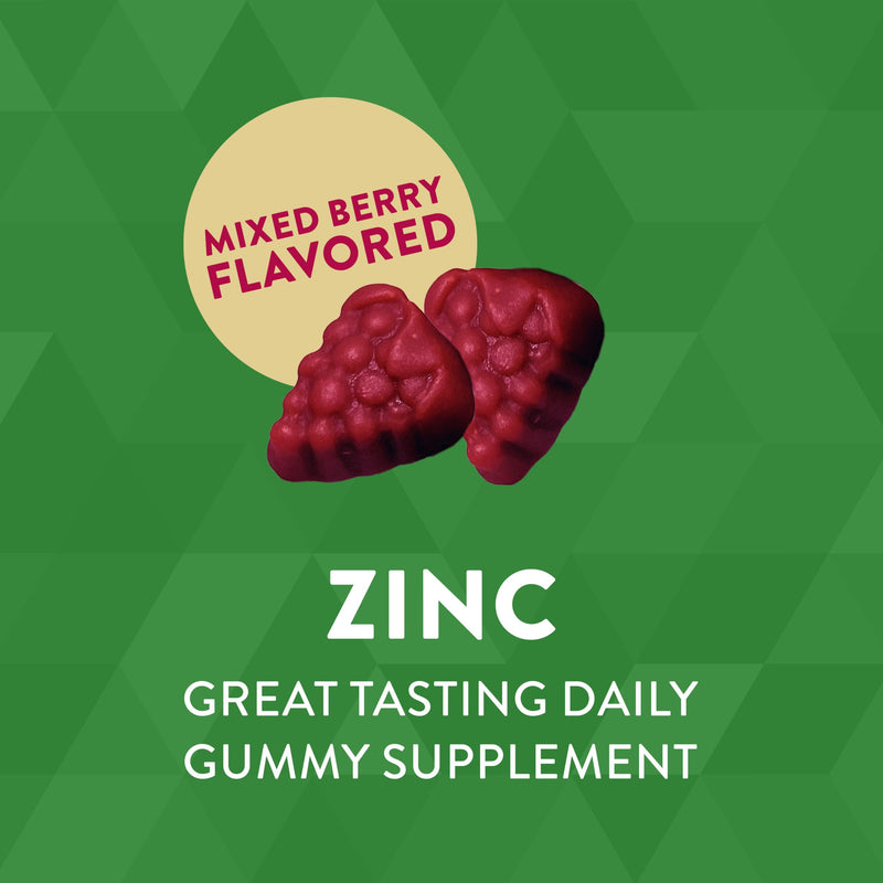 Nature's Way Zinc Gummies, Daily Immune Support Gummies*, 100% Daily Value Zinc per Gummy, Mixed Berry Flavored, 120 Gummies (Packaging May Vary) 120 Count (Pack of 1) - BeesActive Australia