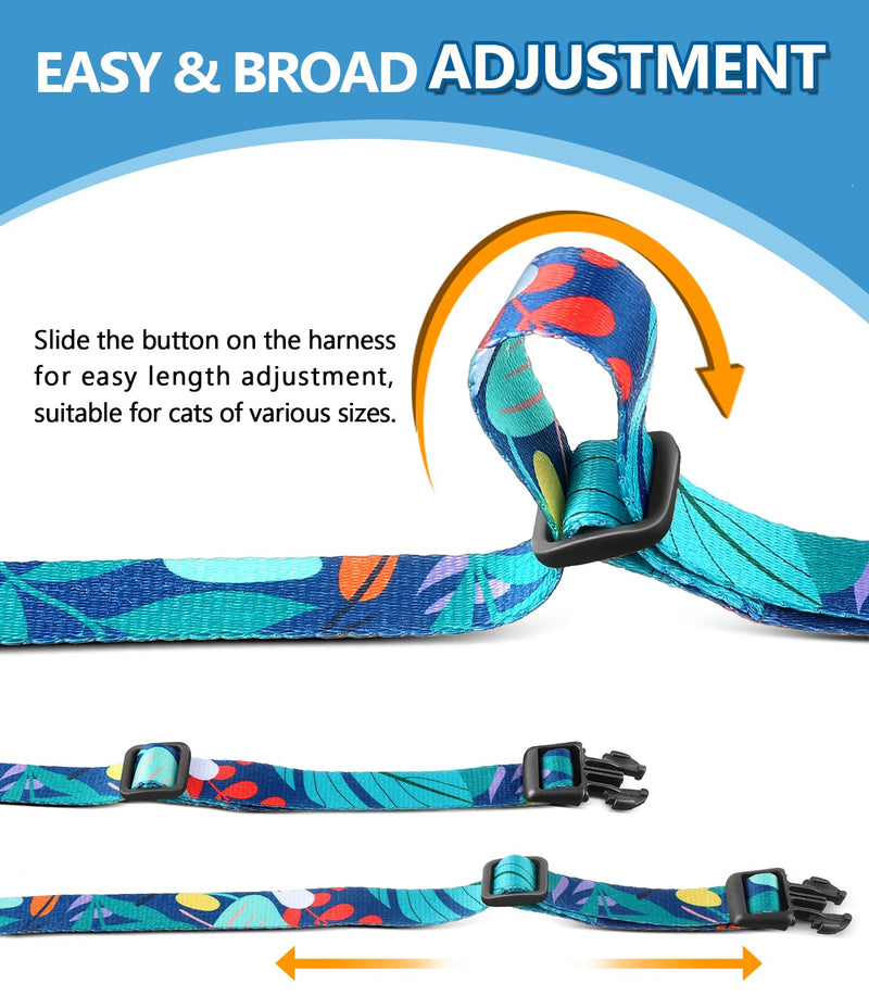 Cat Harness and Leash Set, Collars [3 in 1 Lightweight & Adjustable] Escape Proof Cat Harness, Comfortable Soft Kitten Harness for Large Cats Safe, Easy to Wear, Outdoor Walking Travel Morandi Green Medium - BeesActive Australia